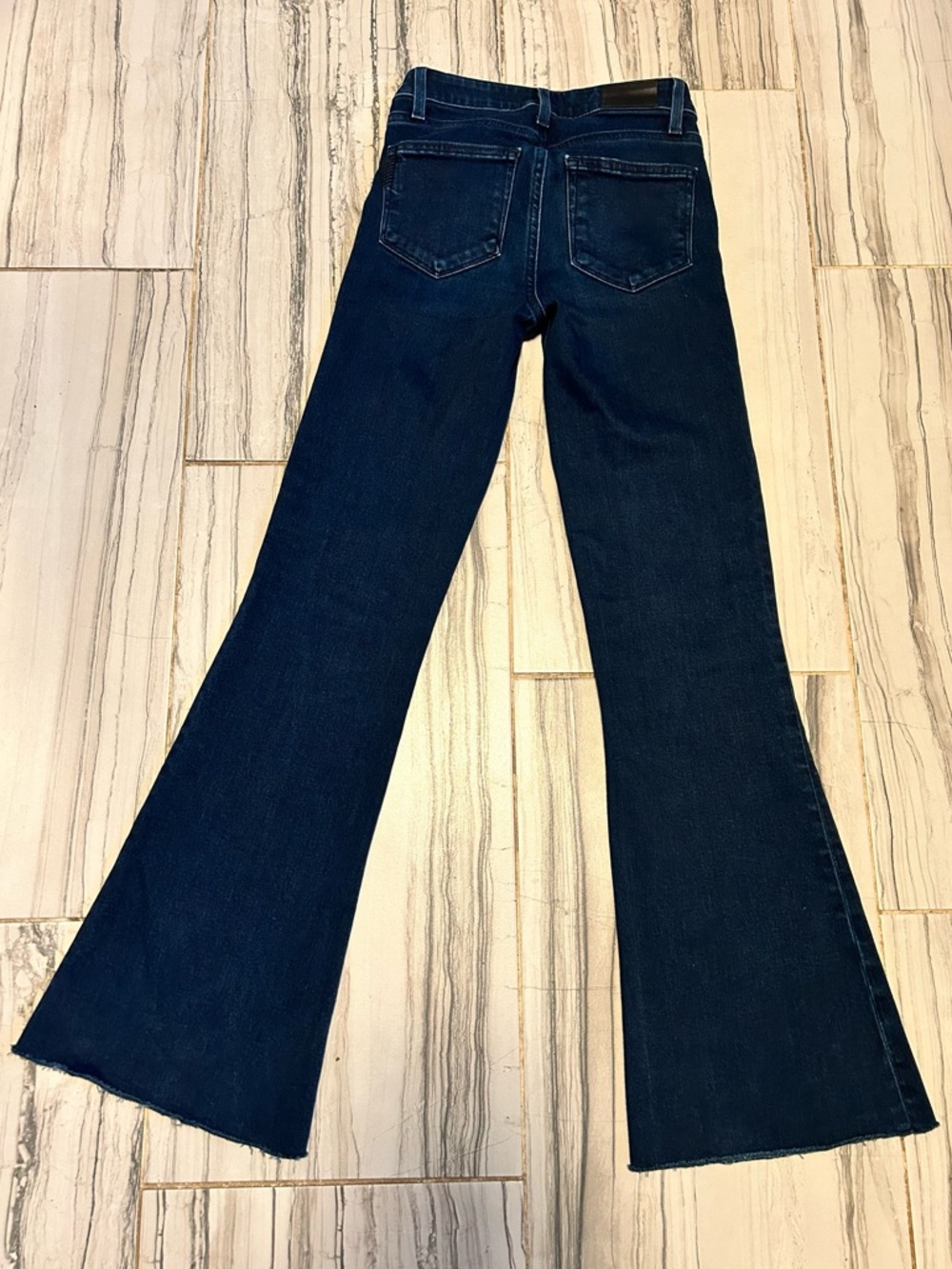 PAIGE Genevieve Dark Blue Flare Stretch Jeans 30” Inseam in Color Novela - Picture 2 of 16